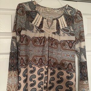 Bohemian Paisley Long Sleeve Top